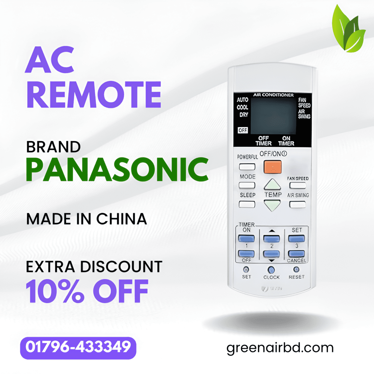 Panasonic Ac Remote - Greenairbd.com